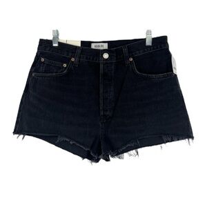 AGOLDE Mila Black Vintage Classic High Rise Denim Shorts in Slow Burn 31 NWT